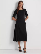 Ralph Lauren Munzie Fit & Flare Soft Stretch Cotton Dress - Black - Size S - Kazoop 