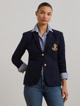 Ralph Lauren Anfisa Patch Jacquard Single Breasted Blazer - Navy  Medium