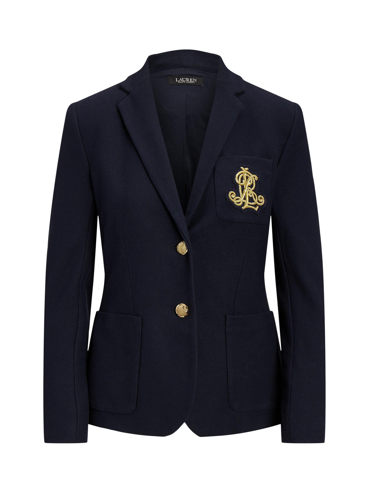 Ralph Lauren Anfisa Patch Jacquard Single Breasted Blazer - Navy  Medium