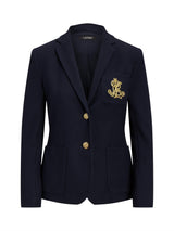 Ralph Lauren Anfisa Patch Jacquard Single Breasted Blazer - Navy  Medium