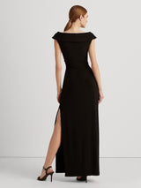 Ralph Lauren Leonidas Floor Length Column Gown Maxi Dress - Black - UK 20