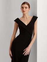 Ralph Lauren Leonidas Floor Length Column Gown Maxi Dress - Black - UK 20