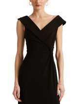 Ralph Lauren Leonidas Floor Length Column Gown Maxi Dress - Black - UK 20
