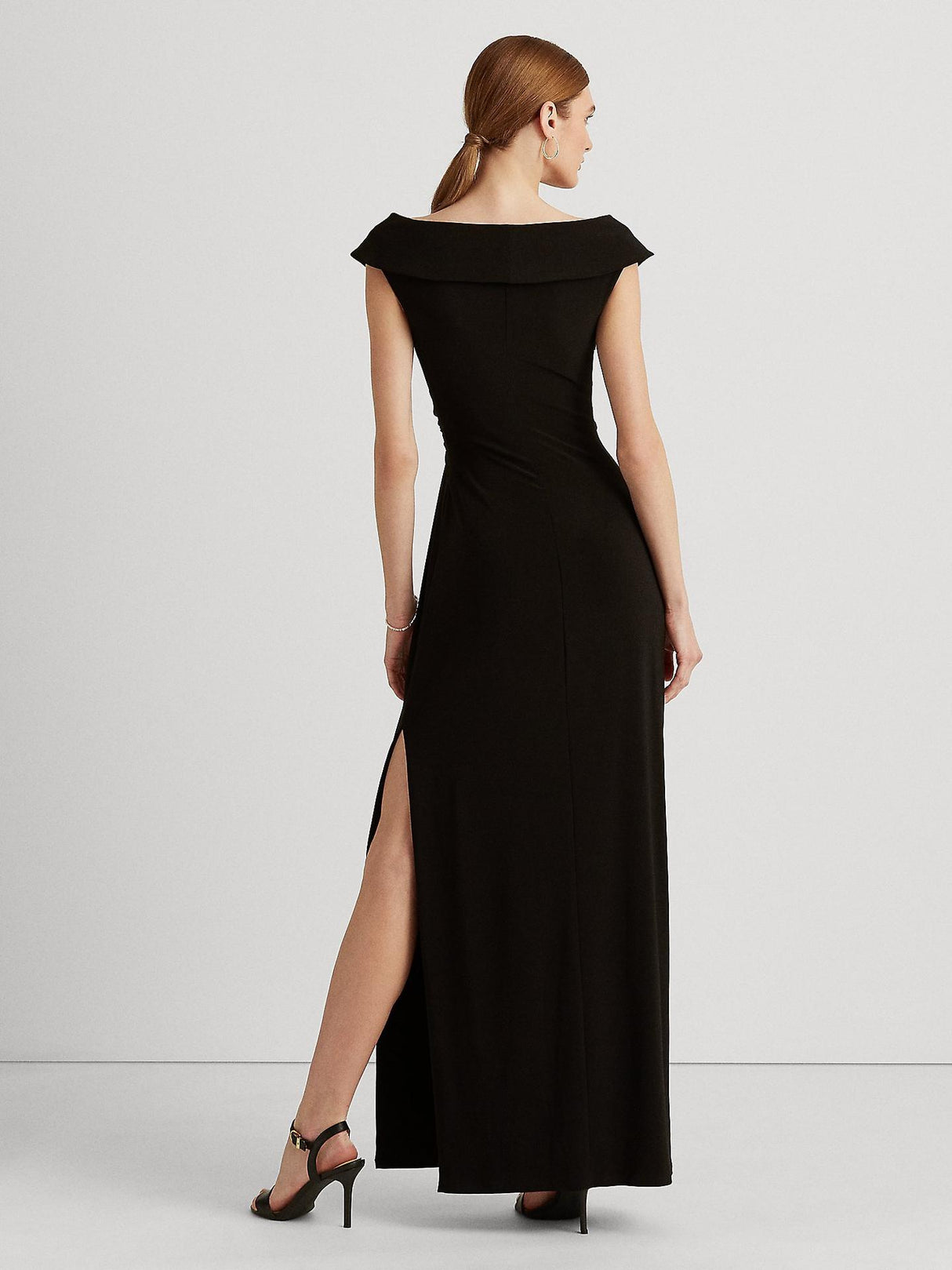 Ralph Lauren Leonidas Womens Lined Floor Length Column Gown - Size 10 Black