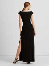 Ralph Lauren Leonidas Womens Lined Floor Length Column Gown - Size 10 Black