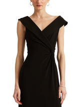 Ralph Lauren Leonidas Floor Length Maxi Dress Column Gown - Black - UK 18