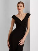 Ralph Lauren Leonidas Floor Length Column Gown Mxi Dress - Black - UK 8