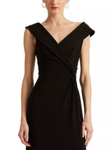 Ralph Lauren Leonidas Floor Length Column Gown Mxi Dress - Black - UK 8