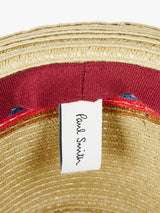 Paul Smith Artist Stripe Woven Paper Straw Trilby Hat - Large - Natural