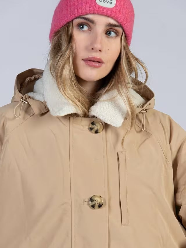 Cape Cove Cowrie Water Repellent Fleece Lined Changing Coat - Stone - Small