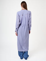 Amanda Wakeley Sophia Pure Silk Semi Sheer Long Shirt - Cornflower - Large