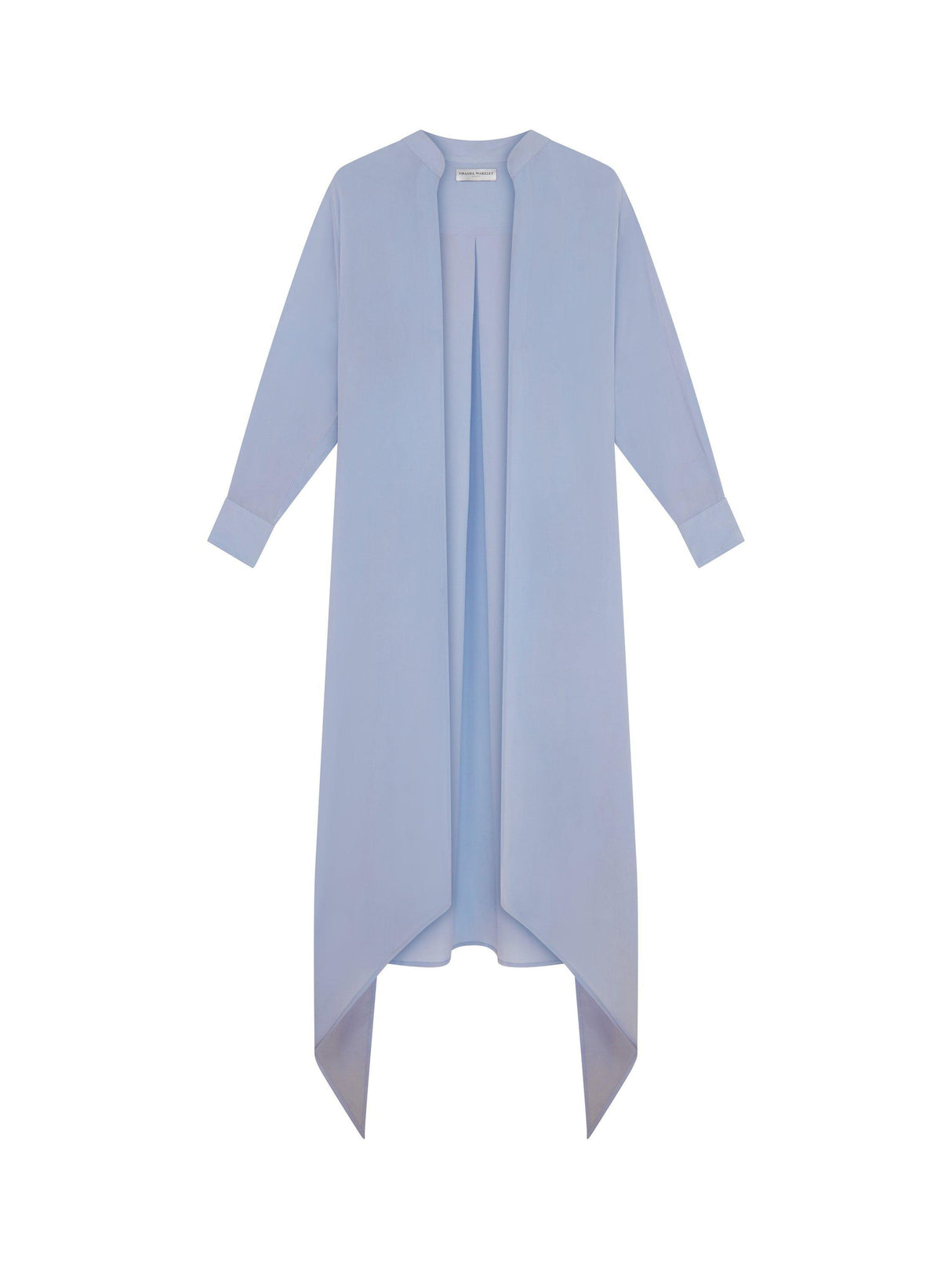 Amanda Wakeley Sophia Pure Silk Semi Sheer Long Shirt - Cornflower - Large