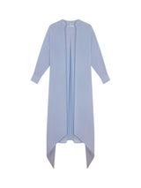 Amanda Wakeley Sophia Pure Silk Semi Sheer Long Shirt - Cornflower - Large