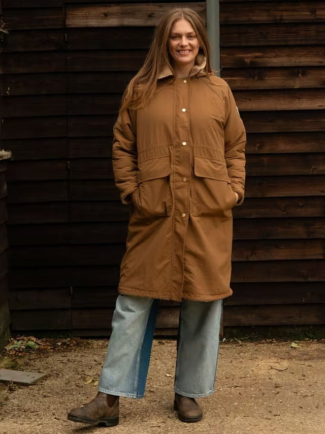 Cape Cove Women's Embrace Water Resistant Sherpa Lined Coat - Brown - Small
