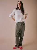Cape Cove Women's Regular Mid-Rise Barrel Leg Corduroy Trousers - Green - XS
