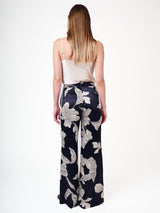 Amanda Wakeley Pippa Floral Print Wide Leg Tailored Trousers 14 Black/White