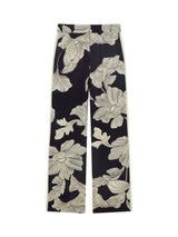Amanda Wakeley Pippa Floral Print Wide Leg Tailored Trousers 14 Black/White