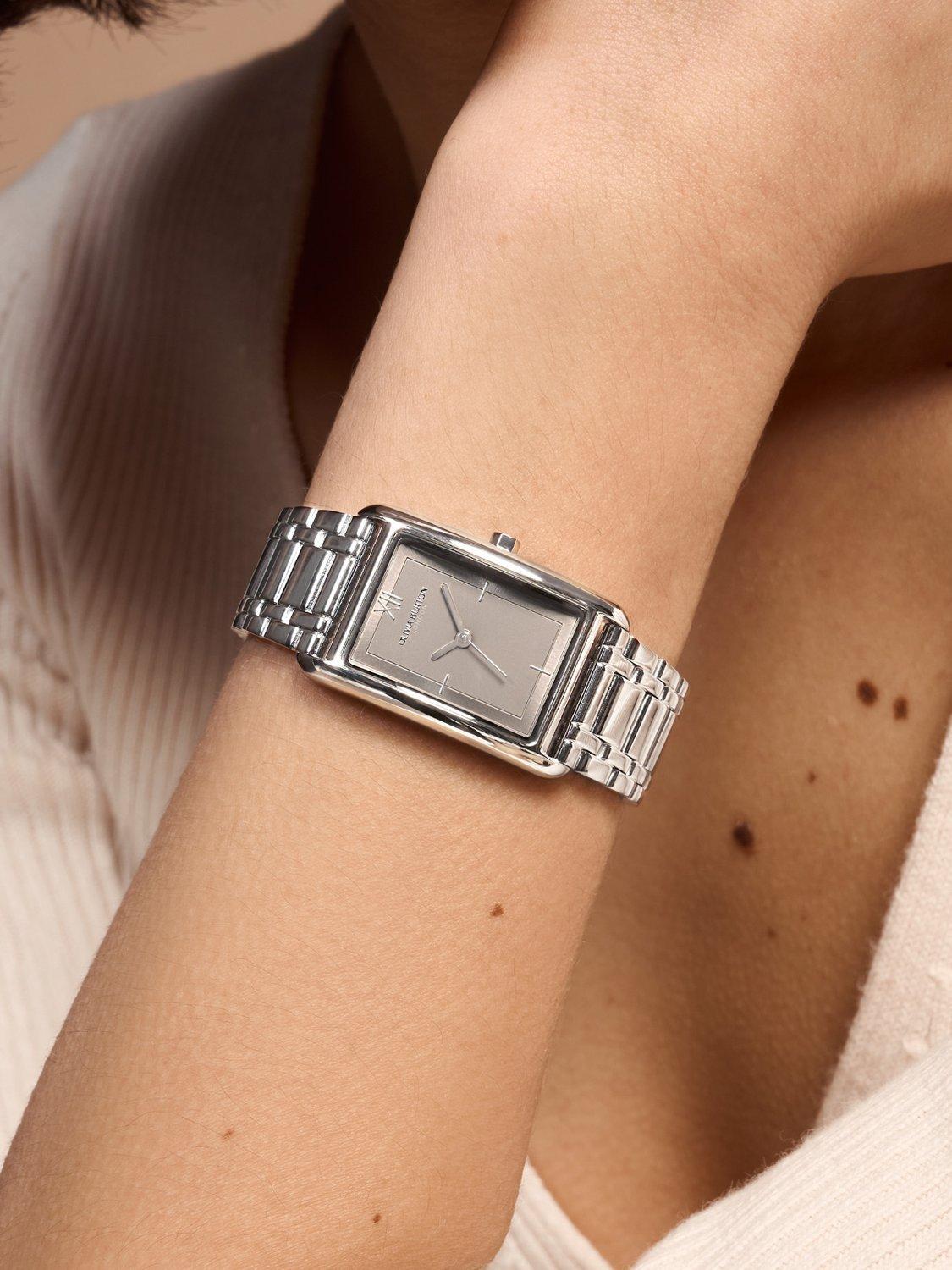 Olivia Burton 24000194 Women's Grove Bracelet Strap Watch - Silver/Grey