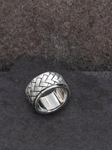 Hoxton London Mens Herringbone 925 Sterling Silver Spinner Ring - T - Silver