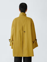 John Lewis Women's Nylon Regular Fit High Neck A-Line Mac Coat - Yellow - S