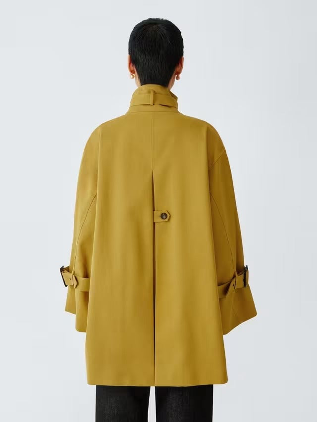 John Lewis Women's Regular Fit A-Line Nylon Mac Coat - Yellow/Lime - Medium