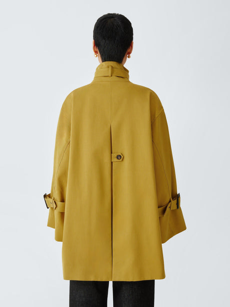 John Lewis A-Line Mac Women's High-Neck Lightweight Zip Coat Yellow - Large