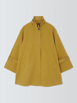 John Lewis A-Line Mac Women's High-Neck Lightweight Zip Coat Yellow - Large
