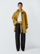 John Lewis A-Line Mac Women's High-Neck Lightweight Zip Coat Yellow - Large