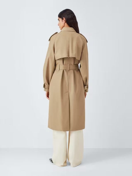 John Lewis Women's Water Repellent Belted Classic Trench Coat - Camel UK 10