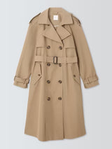 John Lewis Women's Water Repellent Belted Classic Trench Coat - Camel UK 10
