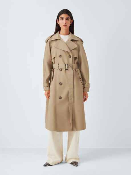 John Lewis Women's Water Repellent Belted Trench Coat - Natural - UK 20