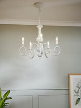 John Lewis Carlita Classic 5 Arm Chandelier Ceiling Light - Matt White