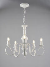 John Lewis Carlita Classic 5 Arm Chandelier Ceiling Light - Matt White