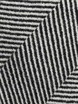 John Lewis Women's Mono Stripe Wool Blend Belted Coat - Black/White - UK 10