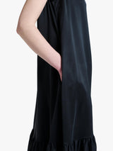 ASCENO Rhea Pure Silk Charmeuse Sleeveless Swing Maxi Dress - Black - XS