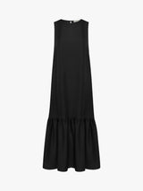 ASCENO Rhea Pure Silk Charmeuse Sleeveless Swing Maxi Dress - Black - XS