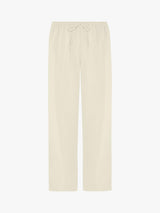 ASCENO The Aurelia Straight Leg Drawstring Crepe Trousers - Cream - Small
