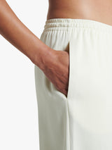 ASCENO The Aurelia Straight Leg Drawstring Crepe Trousers - Cream - Small