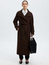 Selected Women's Madeline Wool Blend V Neck Overcoat - Delicioso EU 38/UK 10