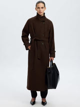 Selected Women's Madeline Wool Blend V Neck Overcoat - Delicioso EU 38/UK 10
