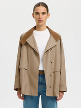 Selected Kylie Oversized Cotton Seasonal Workwear Jacket Weathered Teak - 38