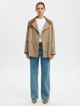 Selected Kylie Oversized Cotton Seasonal Workwear Jacket Weathered Teak - 38