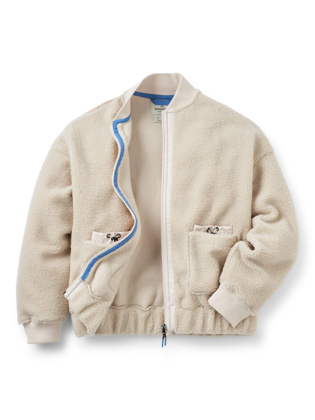 Passenger Lucia Sherpa Zip-Up Plain Long-Sleeve Fleece - Cream - Medium
