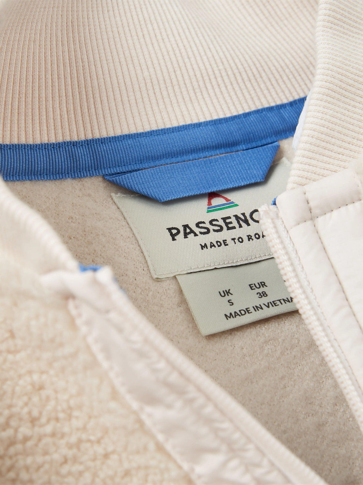 Passenger Lucia Sherpa Zip-Up Plain Long-Sleeve Fleece - Cream - Medium