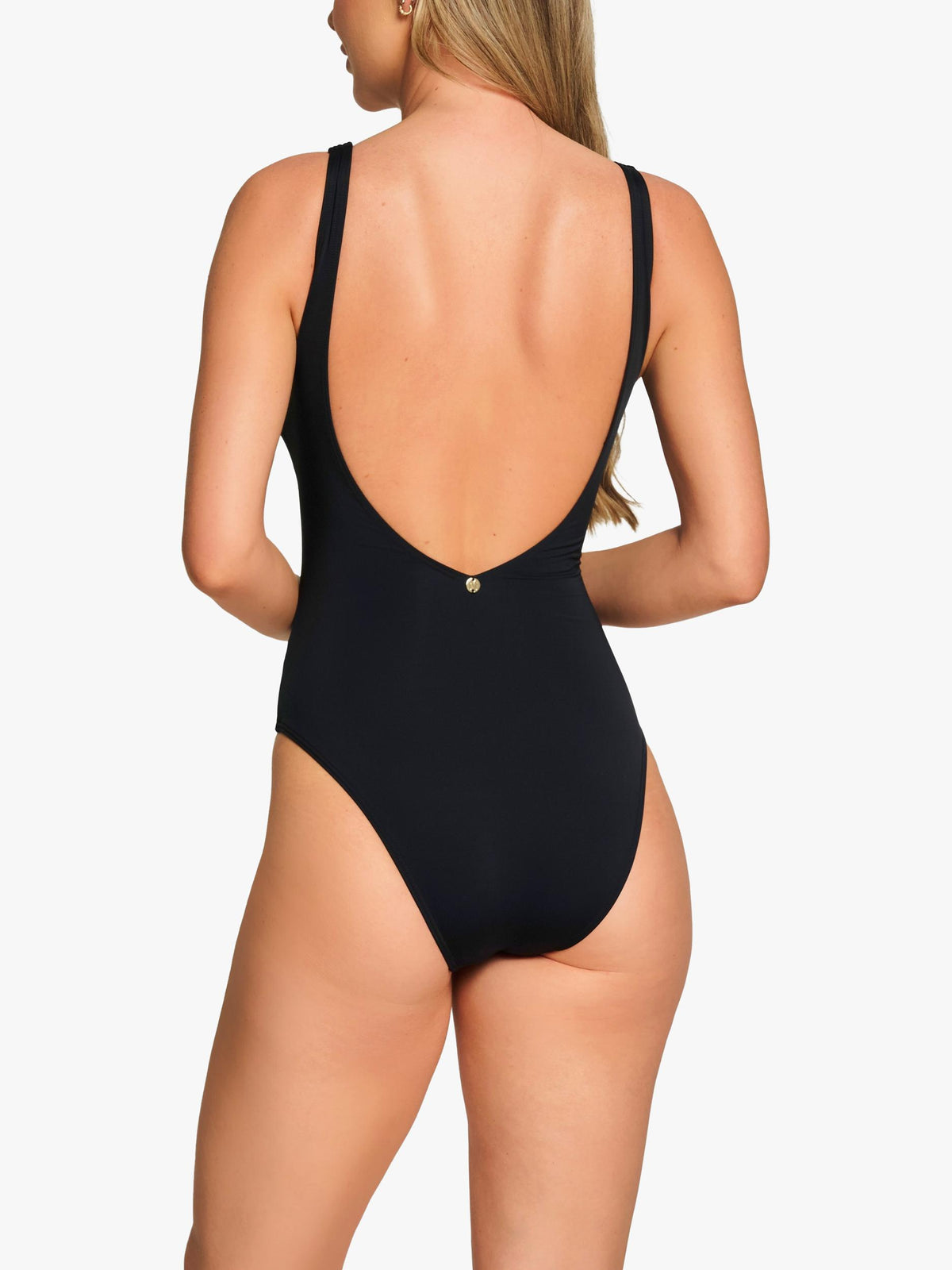 NAIA Beach Malibu Zip Up Textured Women's Swimsuit - Size 14 - Black/Shimmer