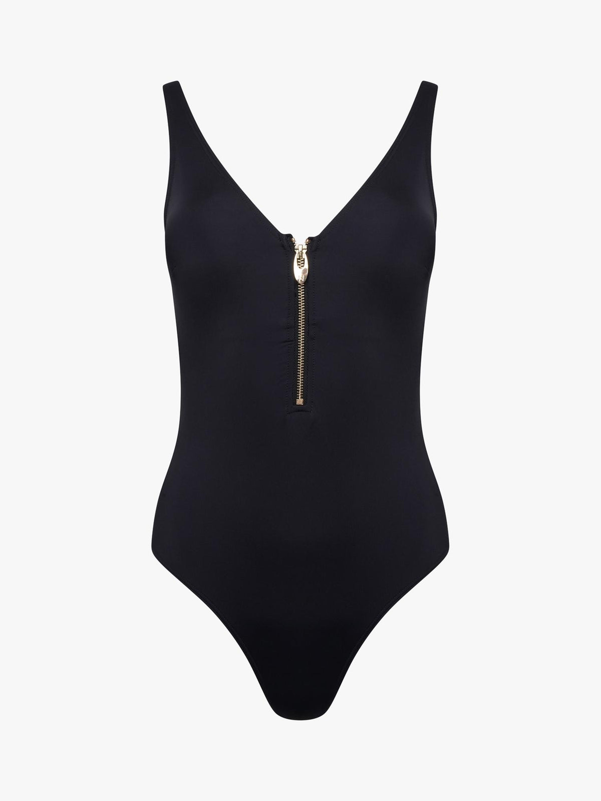 NAIA Beach Malibu Zip Up Textured Women's Swimsuit - Size 14 - Black/Shimmer