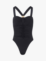 NAIA Beach Women's Selene Halter Neck One Piece Swimsuit - Black - UK 16