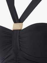 NAIA Beach Women's Selene Halter Neck One Piece Swimsuit - Black - UK 16