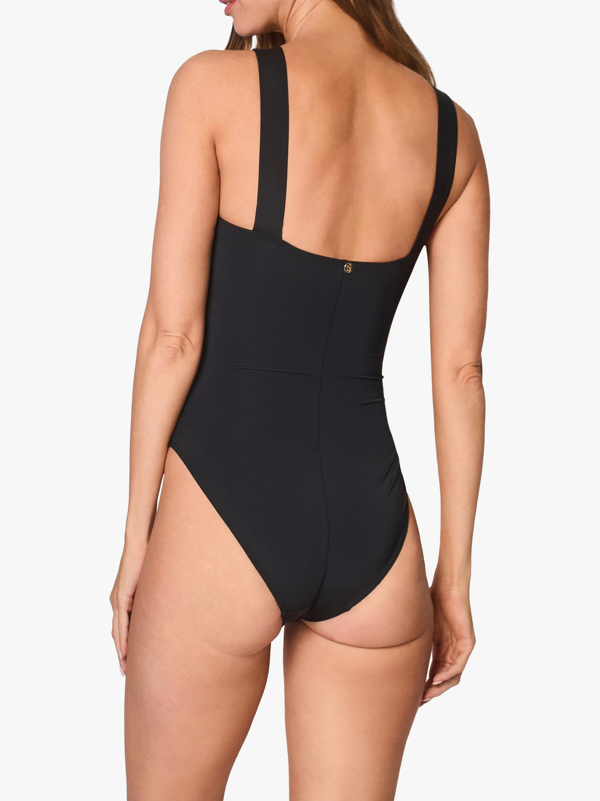 NAIA Beach Women's Selene Halter Neck One Piece Swimsuit - Black - UK 16