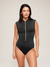 Seafolly Women's Non-Wired Zip Front One Piece Swimsuit - Black - Size 10